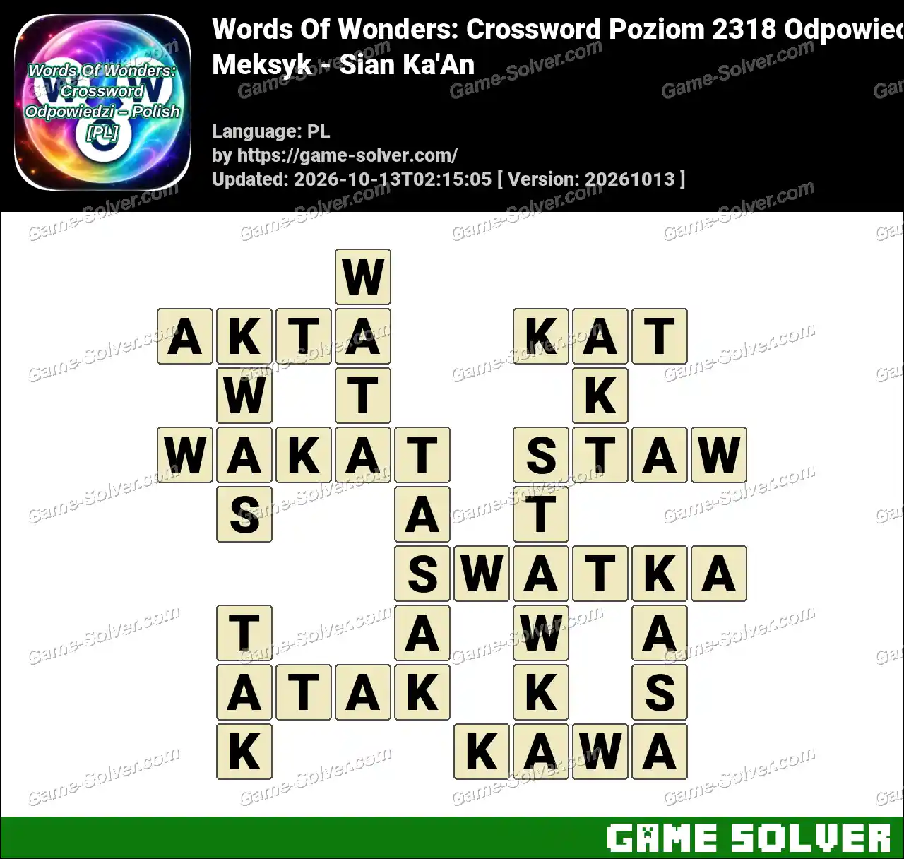 Words Of Wonders: Crossword Poziom 2318 Odpowiedzi – Meksyk – Sian Ka’An